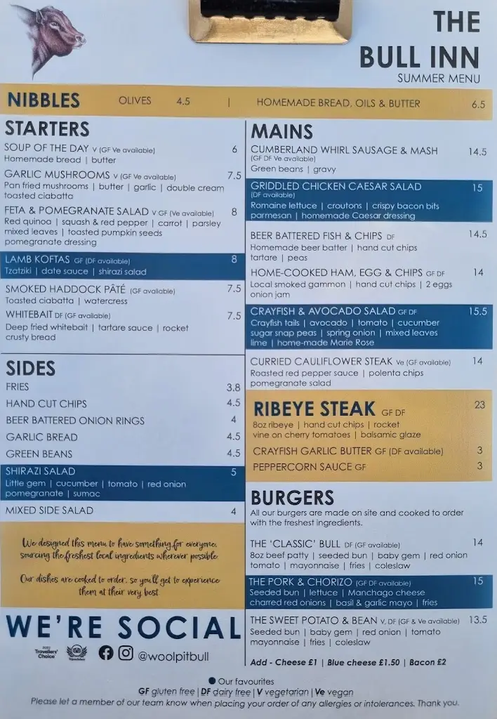 Menu_The Bull Inn_Elmswell_image_1