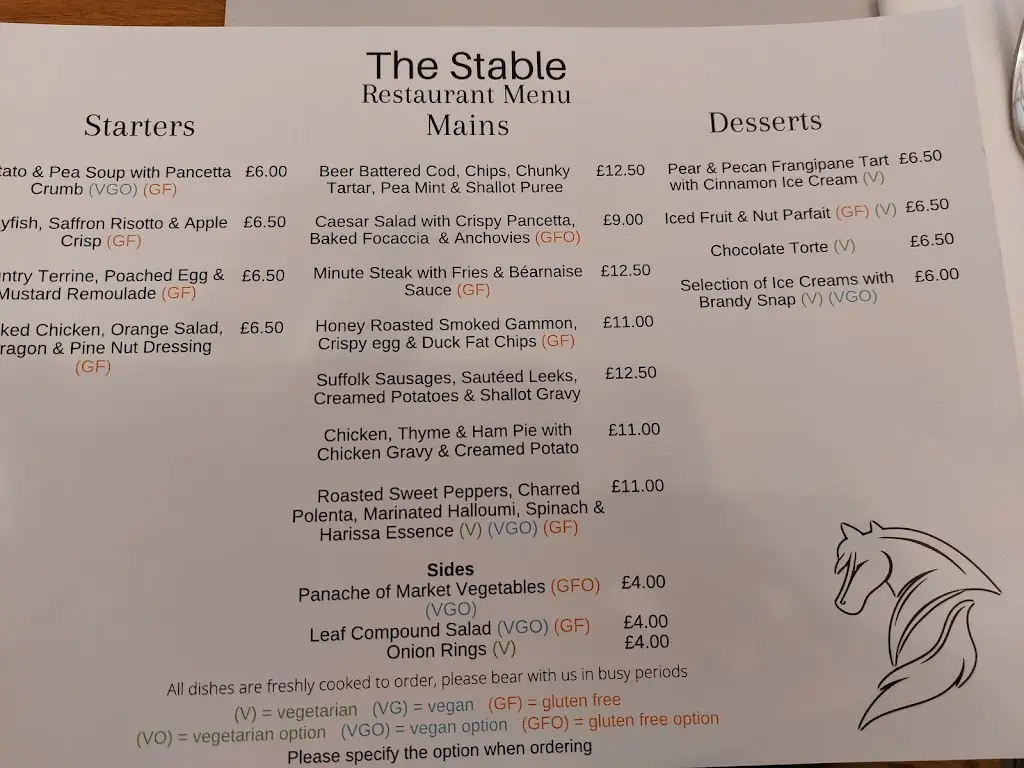 Menu_The White Horse Inn_Elmswell_image_1