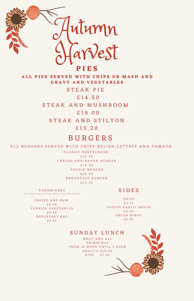 Menu_The Grey Horse_Elvington_image_1