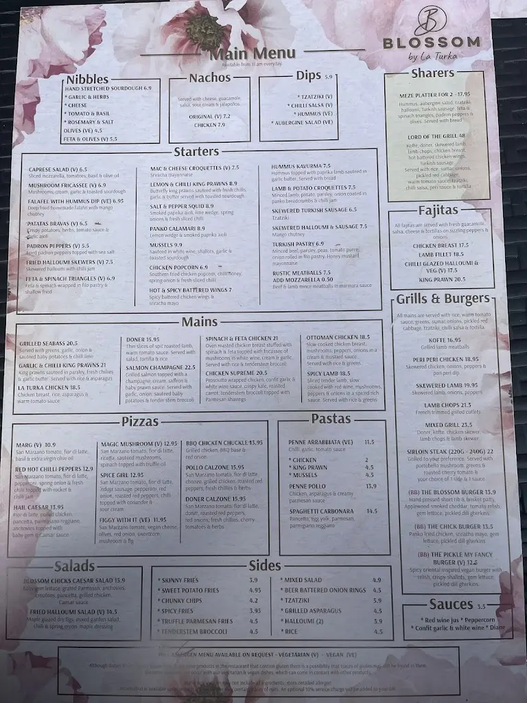 Menu_Blossom Bistro by La Turka_Eccles_image_2