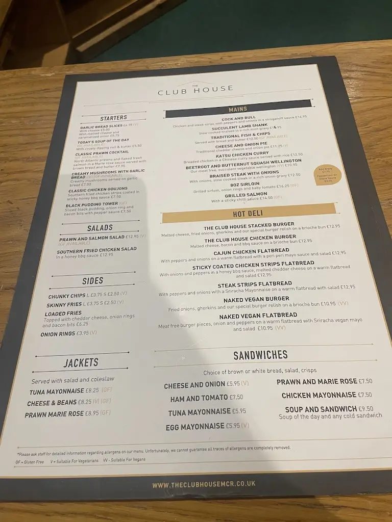 Menu_The Club House_Eccles_image_1