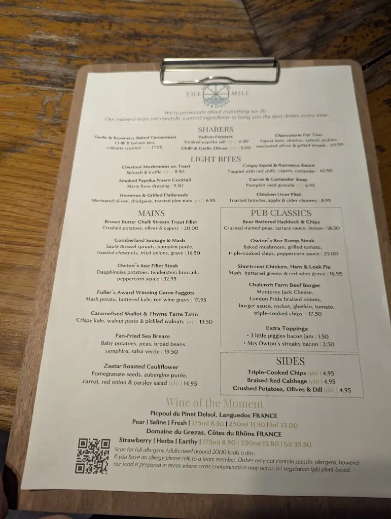 Menu_The Mill at Elstead, Godalming_Elstead_image_1