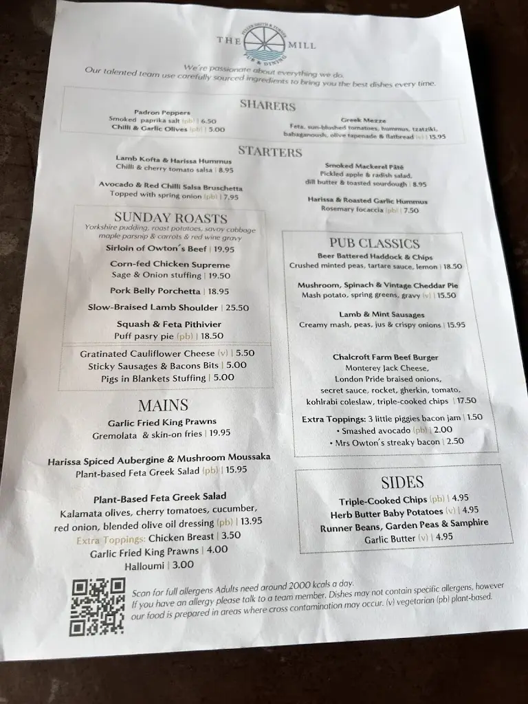 Menu_The Mill at Elstead, Godalming_Elstead_image_2