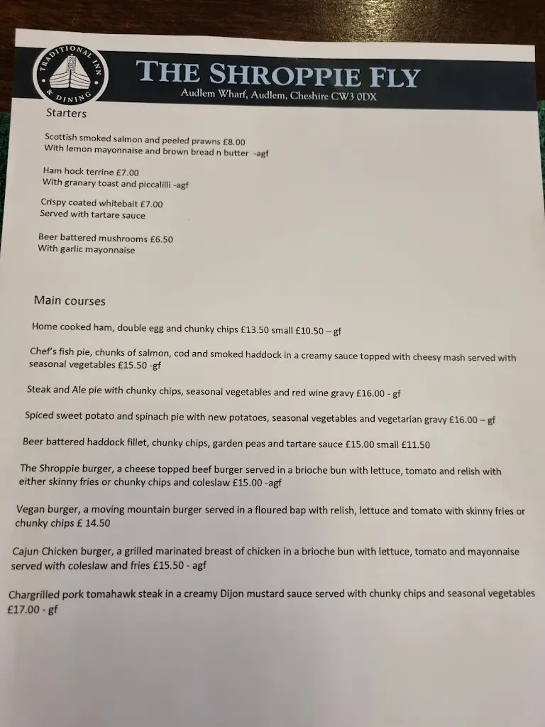 Menu_The Shroppie Fly_Audlem_image_2