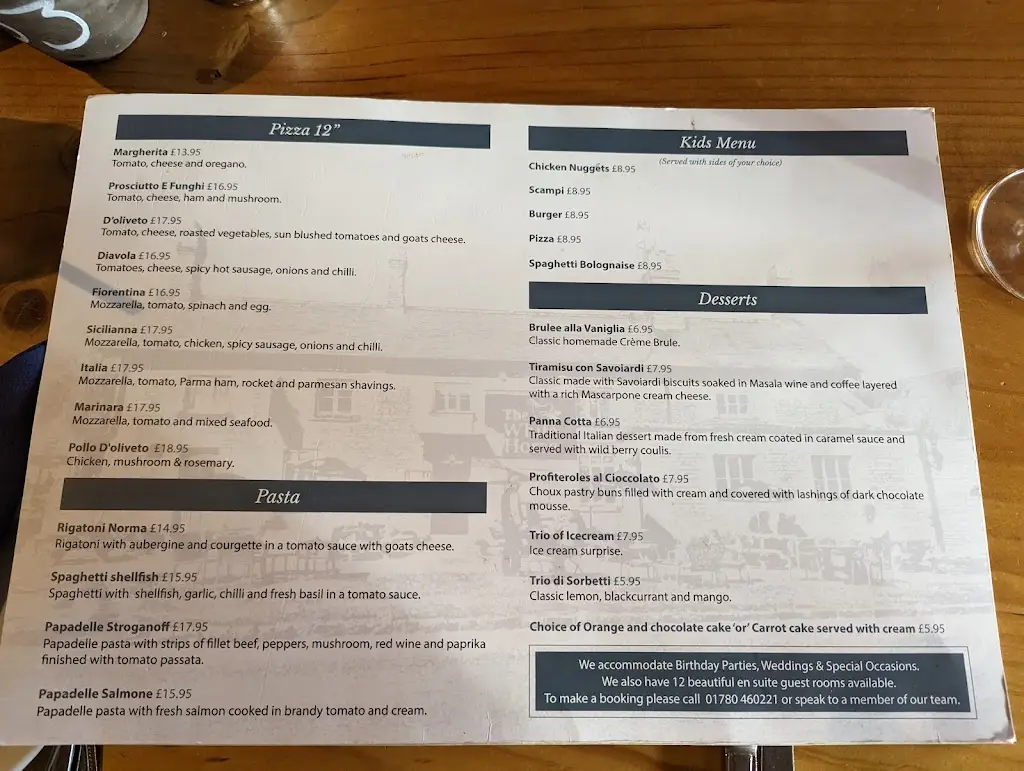 Menu_The White Horse_Empingham_image_2