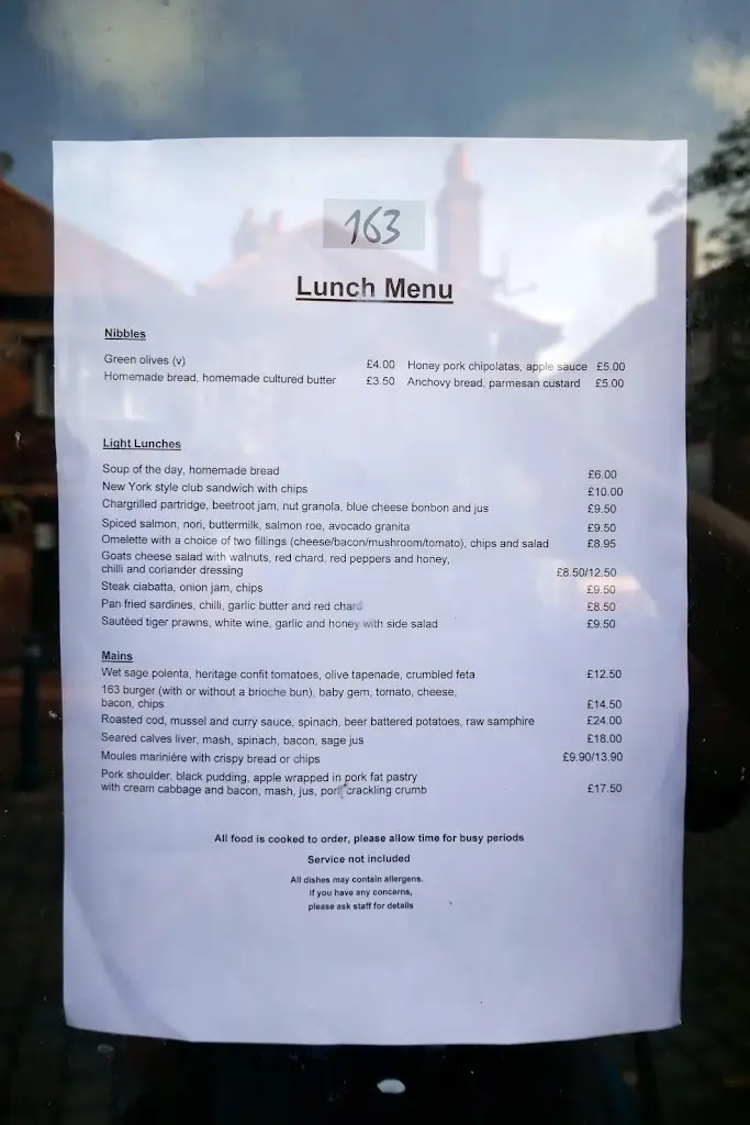 Menu_163 restaurant & bar_Egham_image_4