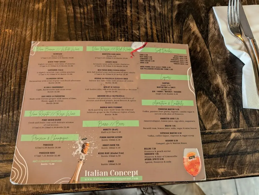 Menu_Italian Concept Restaurant_Egham_image_1