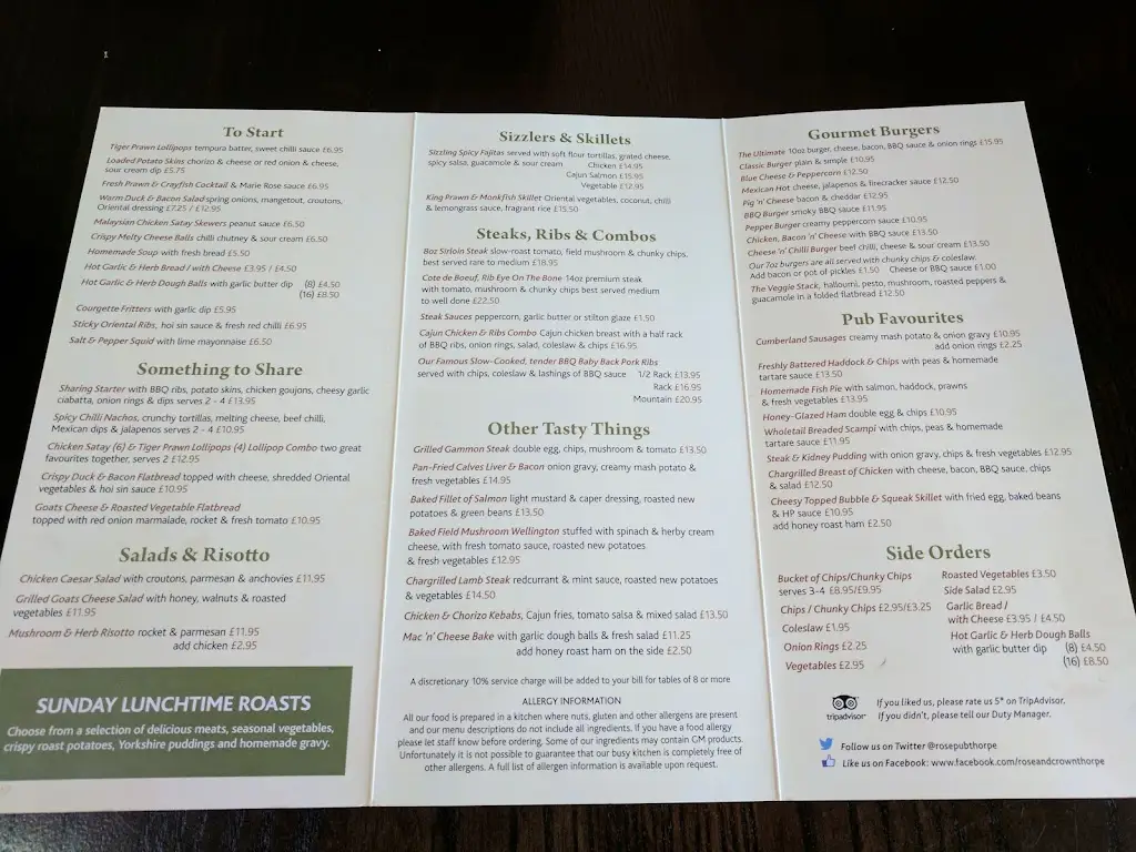 Menu_The Rose & Crown_Egham_immagine_3