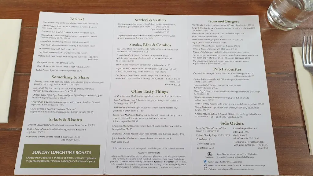 Menu_The Rose & Crown_Egham_immagine_4