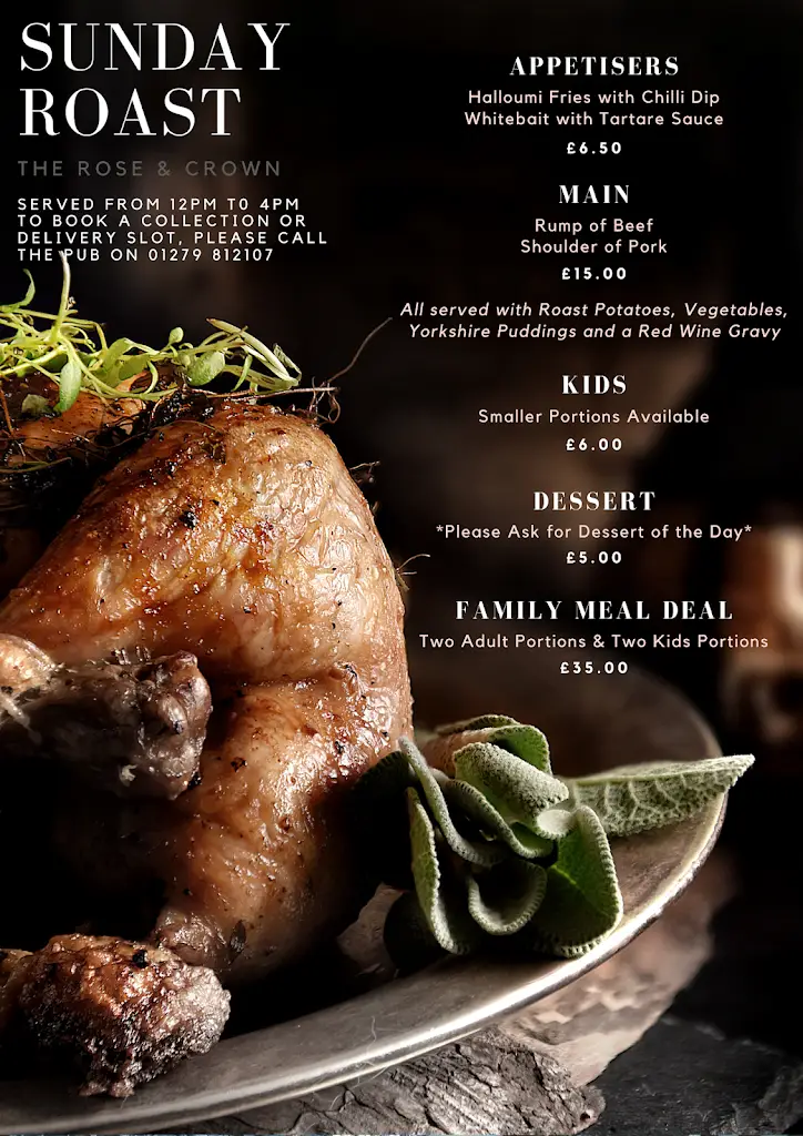 Menu_The Rose & Crown Stansted_Elsenham_image_4