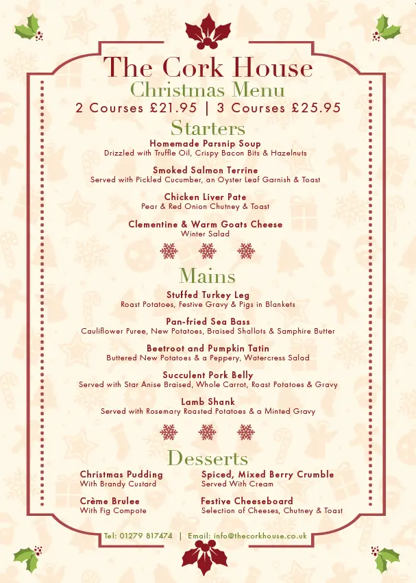 Menu_The Cork House_Elsenham_image_2