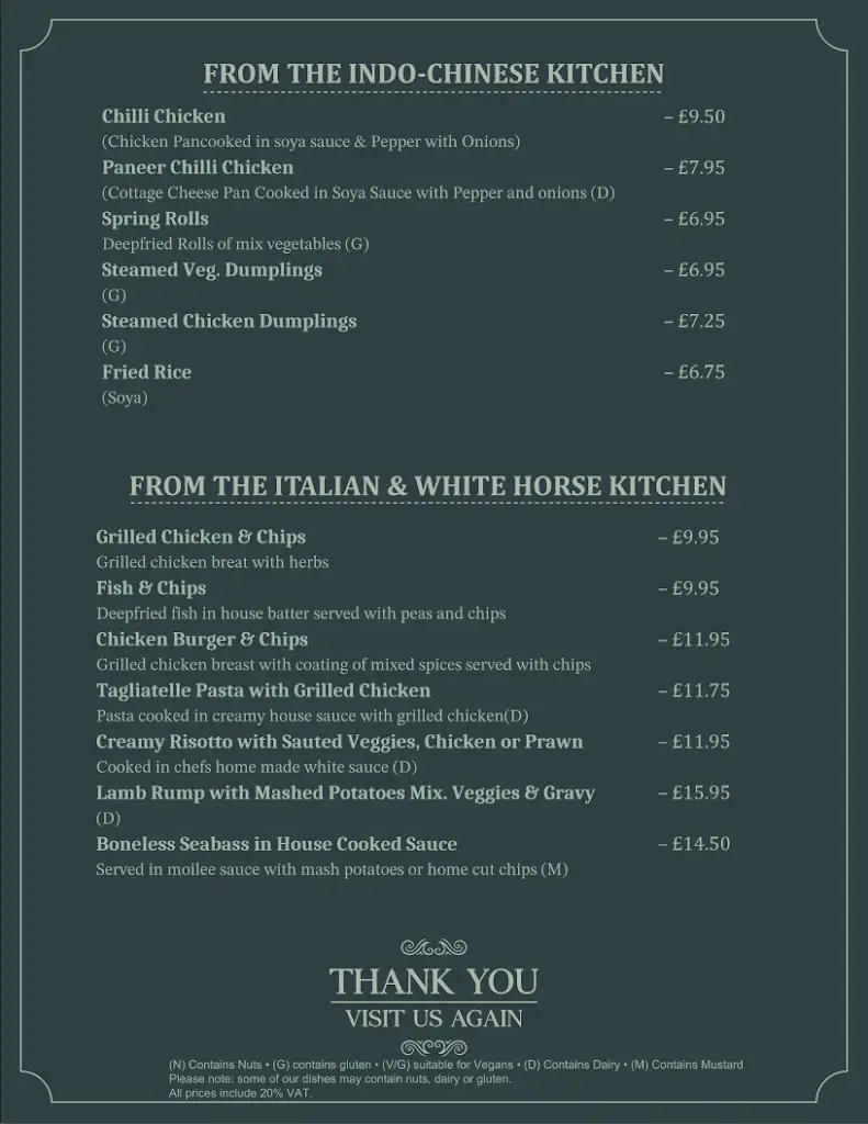 Menu_The White Horse Pub & Multi Cuisine Kitchen_Eaton Socon_image_2