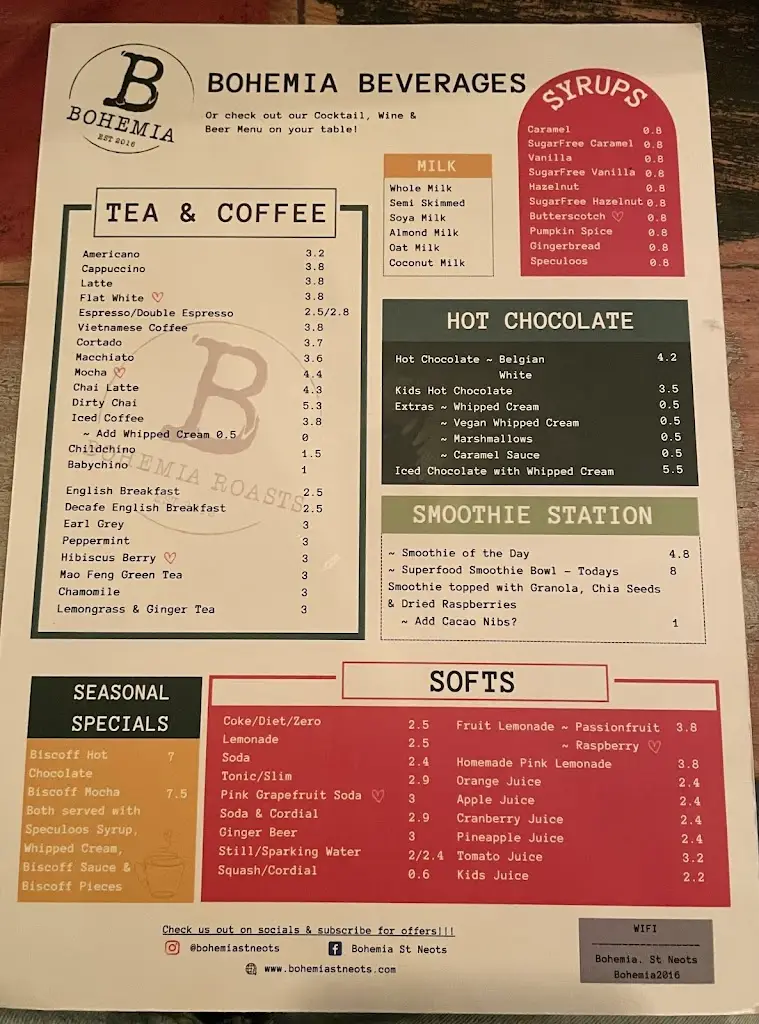Menu_Bohemia St. Neots | Restaurant & Bar_Eaton Socon_image_1