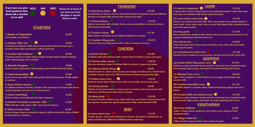 Menu_Rose and Mango Saint Neots_Eaton Socon_image_2