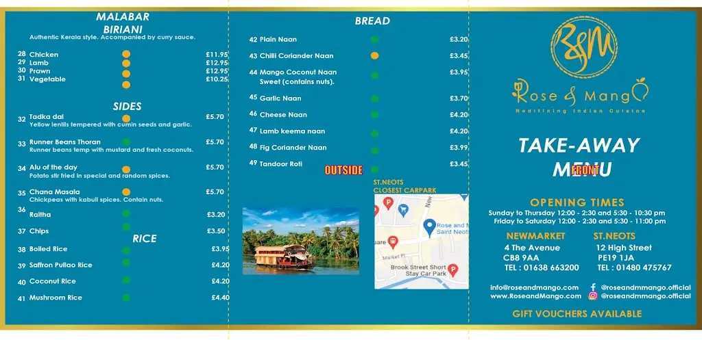 Menu_Rose and Mango Saint Neots_Eaton Socon_image_4