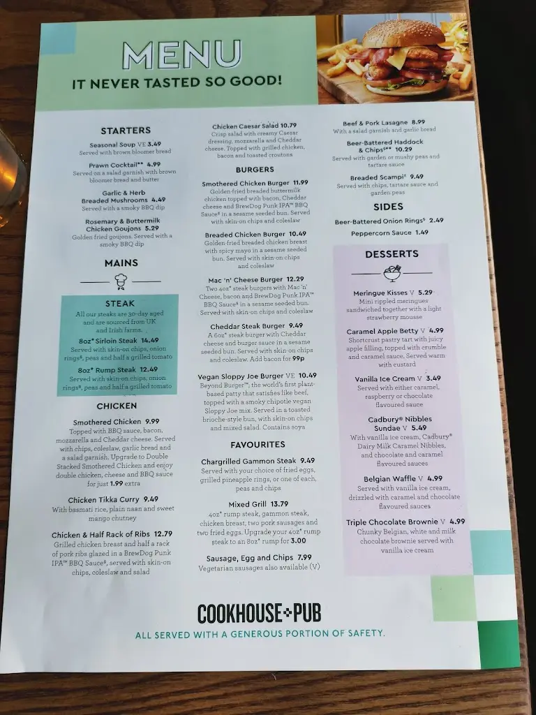 Menu_Brewers Fayre Highwayman_Eaton Socon_image_1