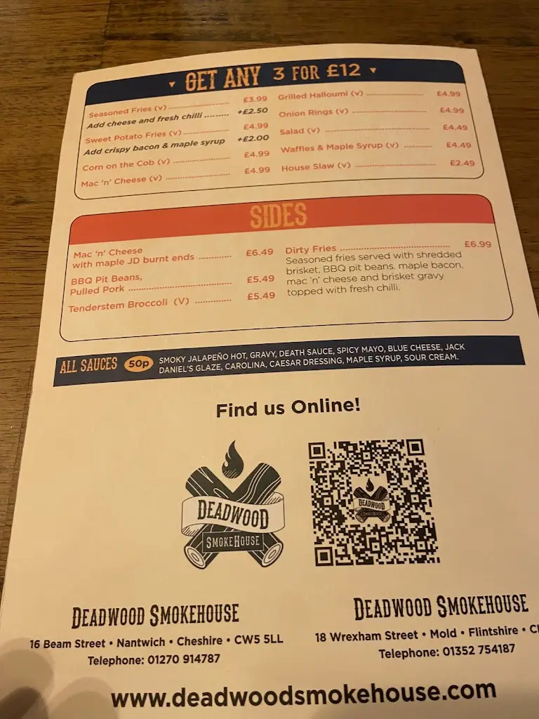 Menü_Deadwood Smokehouse Nantwich_Audlem_Bild_1