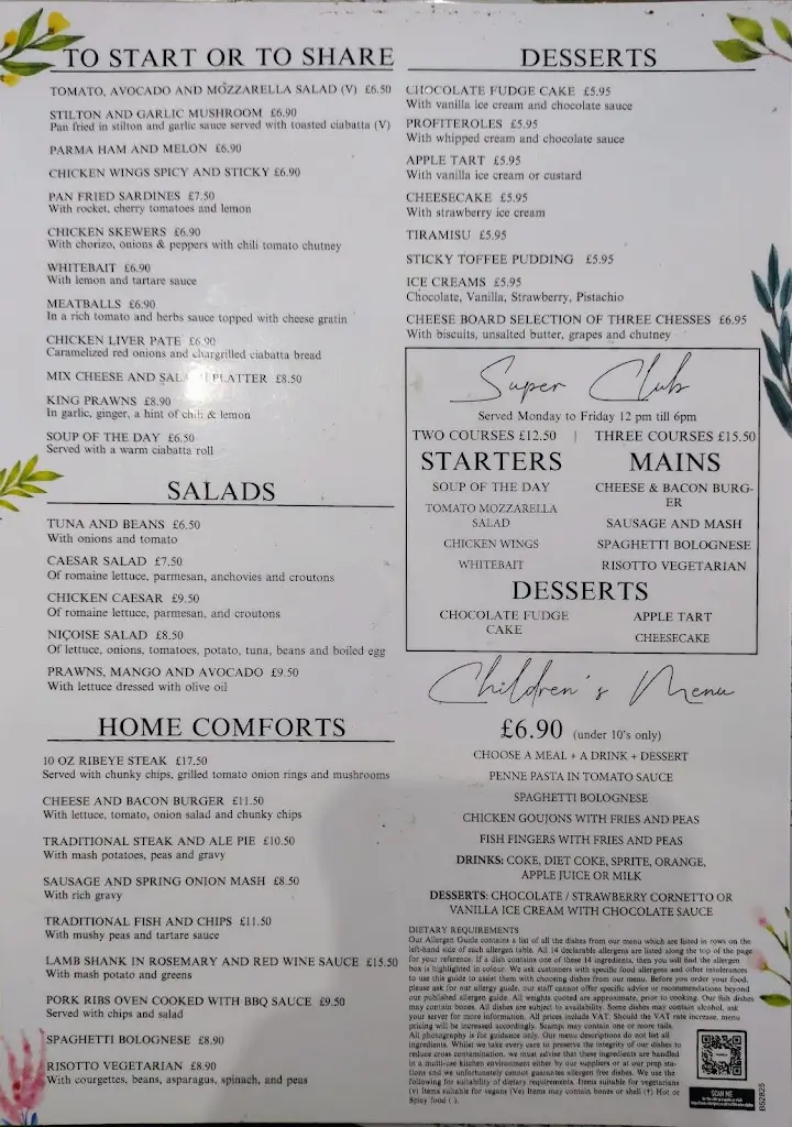 Menu_Bridge House_Eaton Socon_image_4