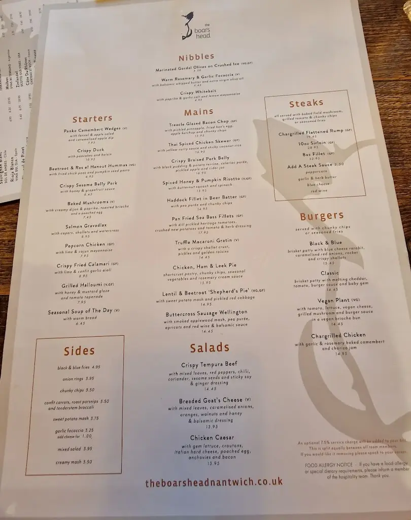 Menu_The Boars Head_Audlem_image_1