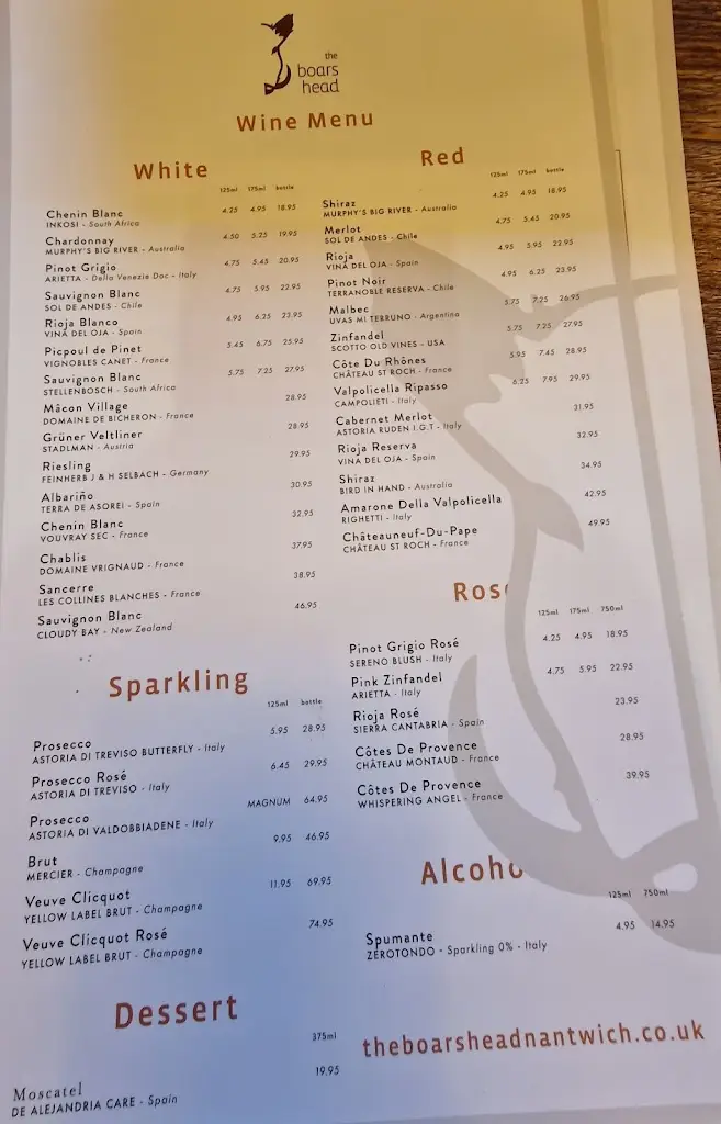 Menu_The Boars Head_Audlem_image_2