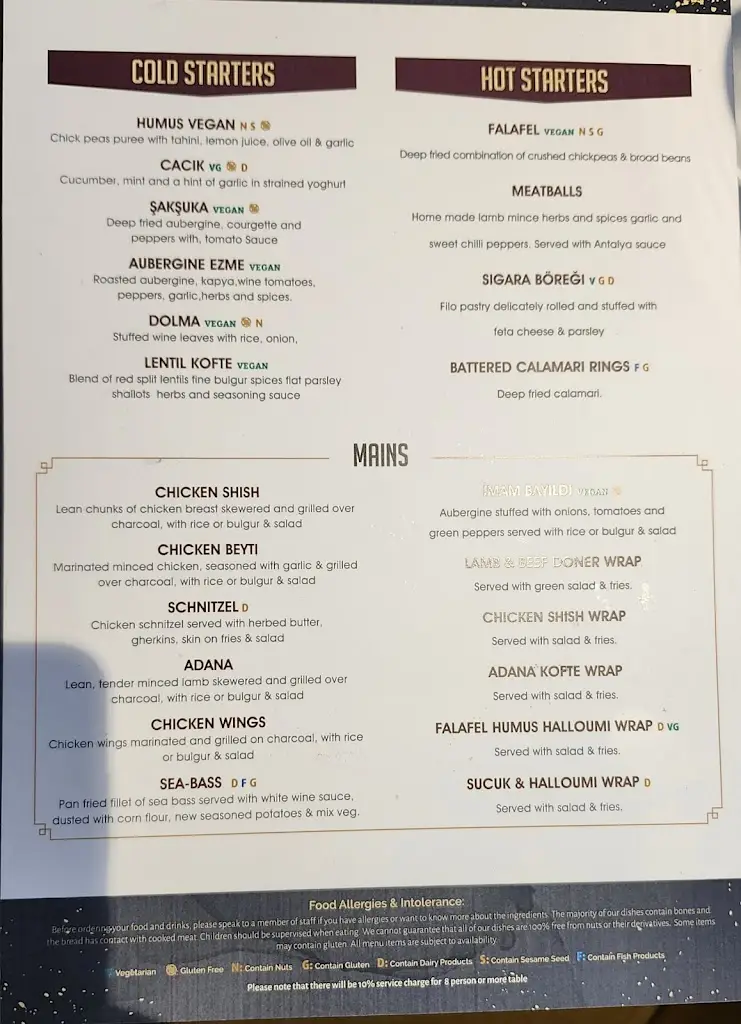 Menu_Antalya Restaurant_Eaton Socon_immagine_1