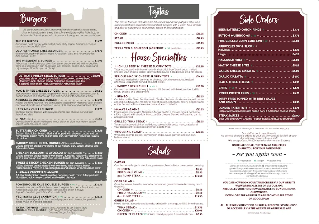 Menu_Arbuckles Restaurant_Ely_image_1