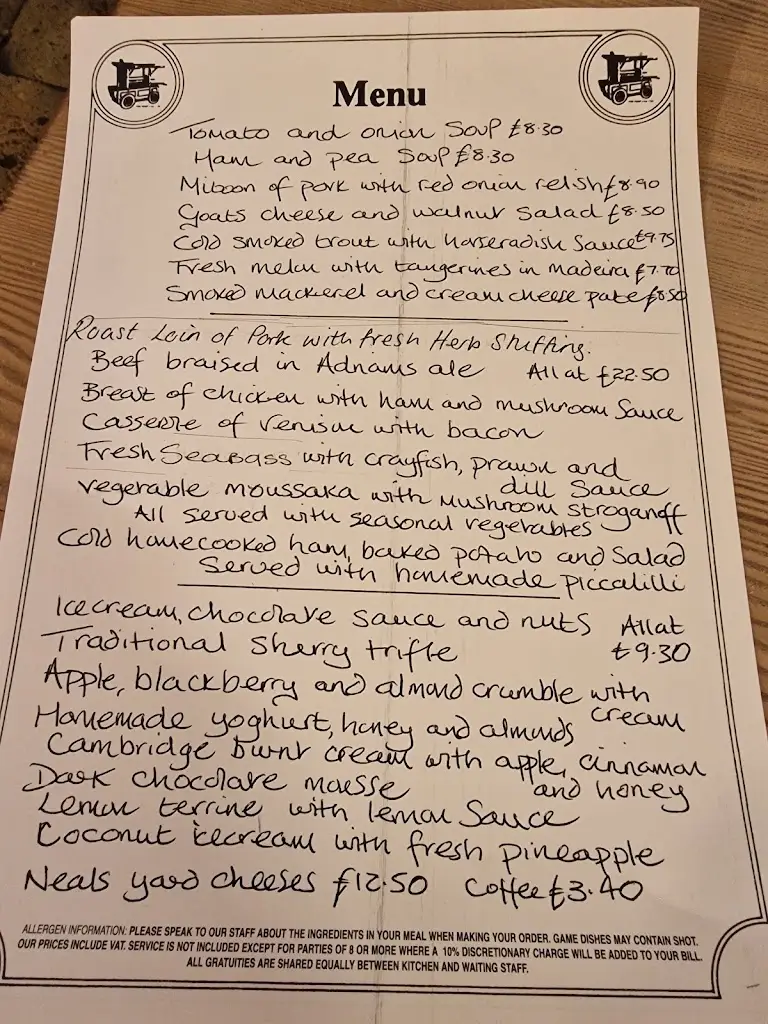 Menu_The Old Fire Engine House_Ely_image_1