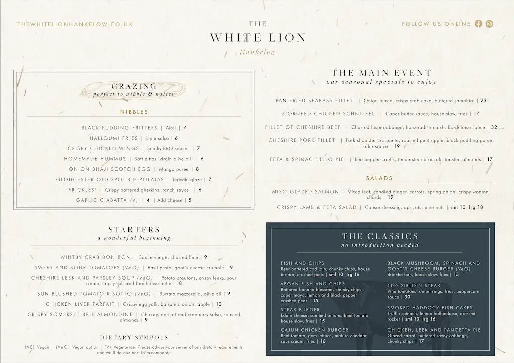 Menu_The White Lion Hankelow_Audlem_immagine_2