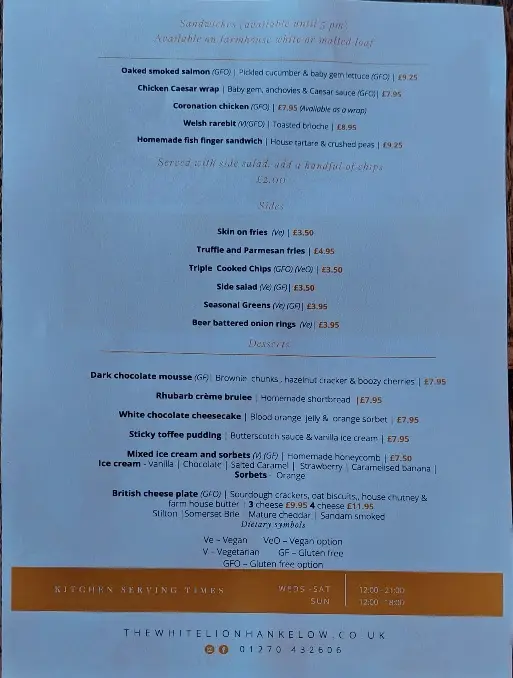 Menu_The White Lion Hankelow_Audlem_immagine_3
