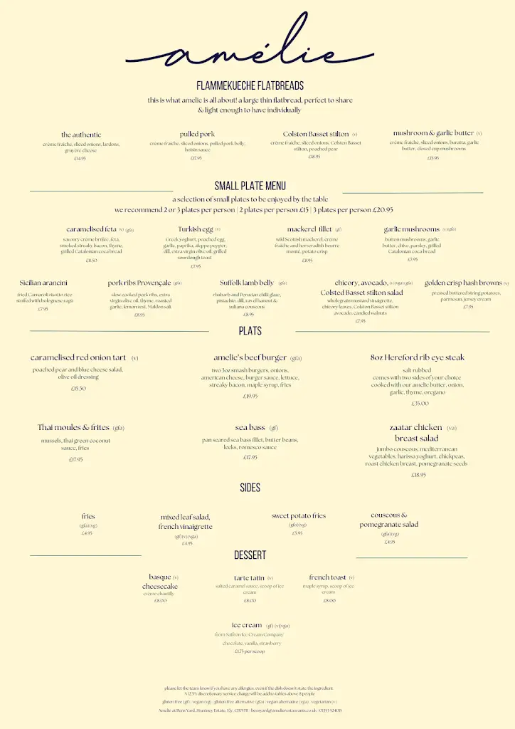 Menu_Amelie Restaurant at Ben's Yard_Ely_image_1