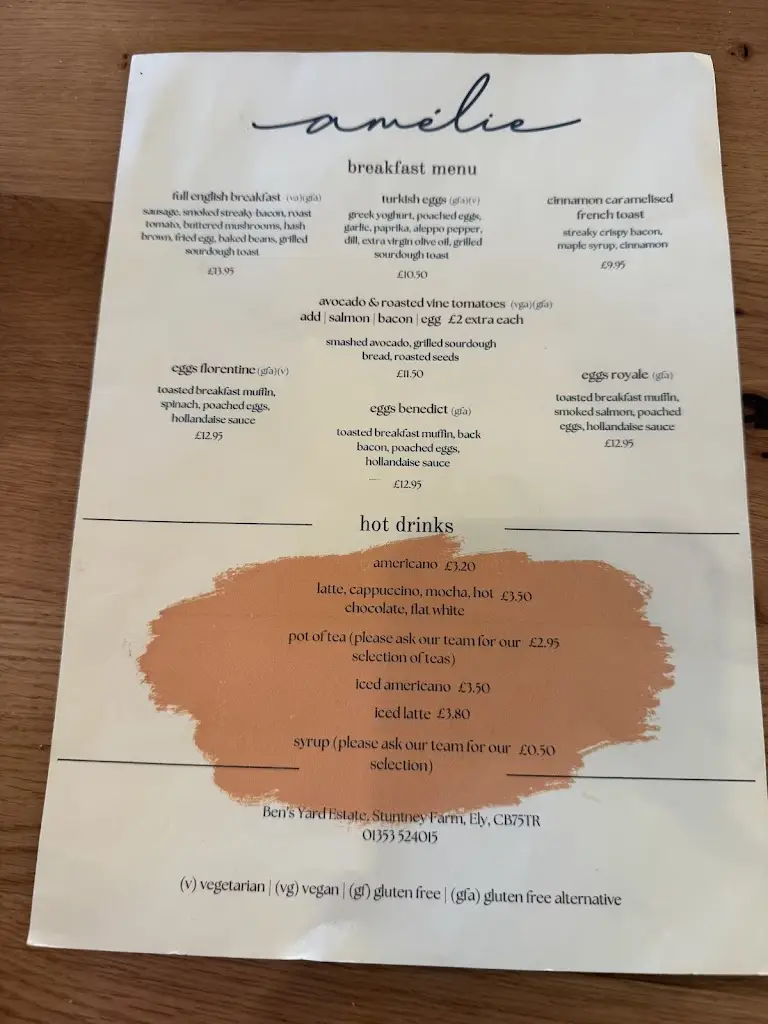 Menu_Amelie Restaurant at Ben's Yard_Ely_image_4