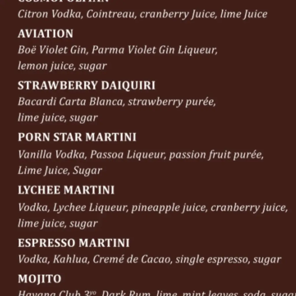 Menu_Koza Bar Kitchen_Epsom_immagine_2