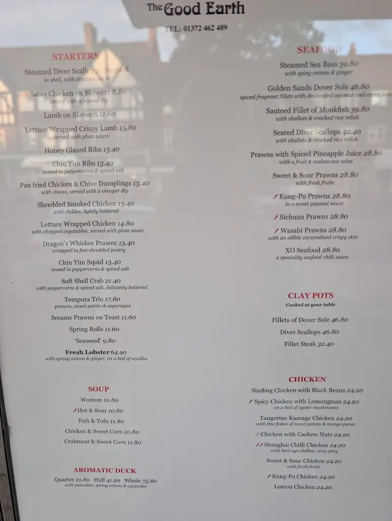 Menu_The Good Earth_Esher_image_4
