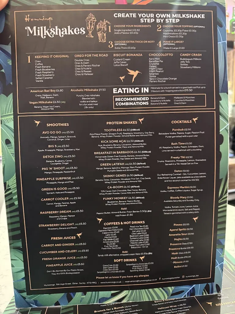Menu_Hummings_Esher_image_1