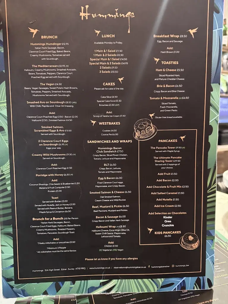 Menu_Hummings_Esher_image_2