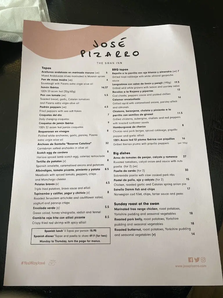Menu_José Pizarro The Swan Inn_Esher_image_3