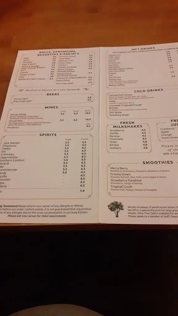 Menu_Olive Tree Cafe_Enfield Town_immagine_2