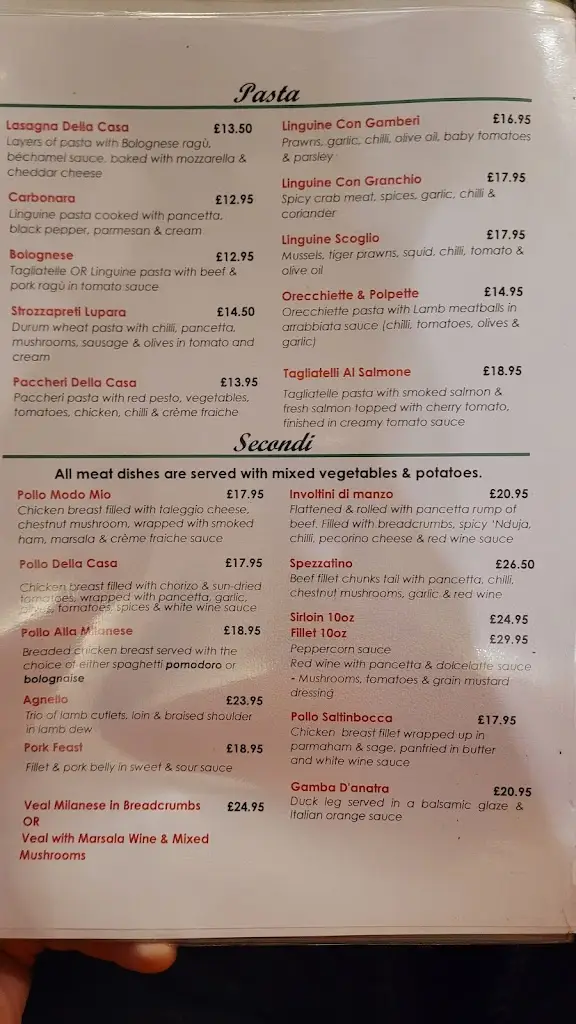 Menu_Nicolino's Italian Restaurant_Emsworth_image_2