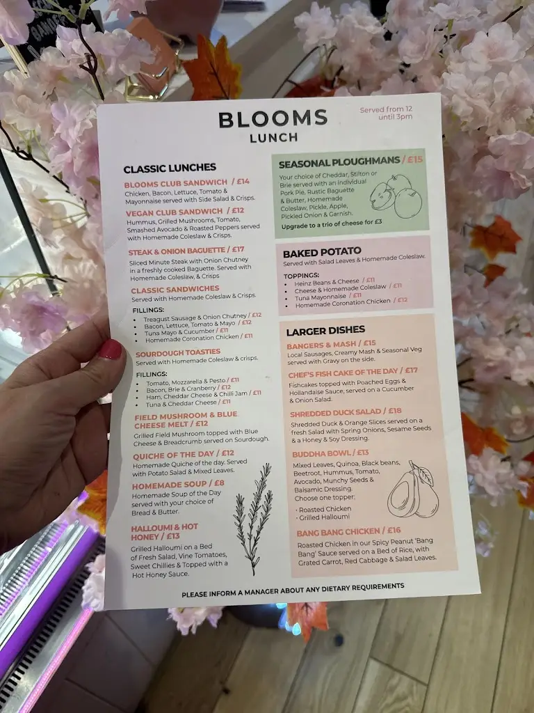 Menu_BLOOMS Restaurant & Tearoom_Emsworth_image_1