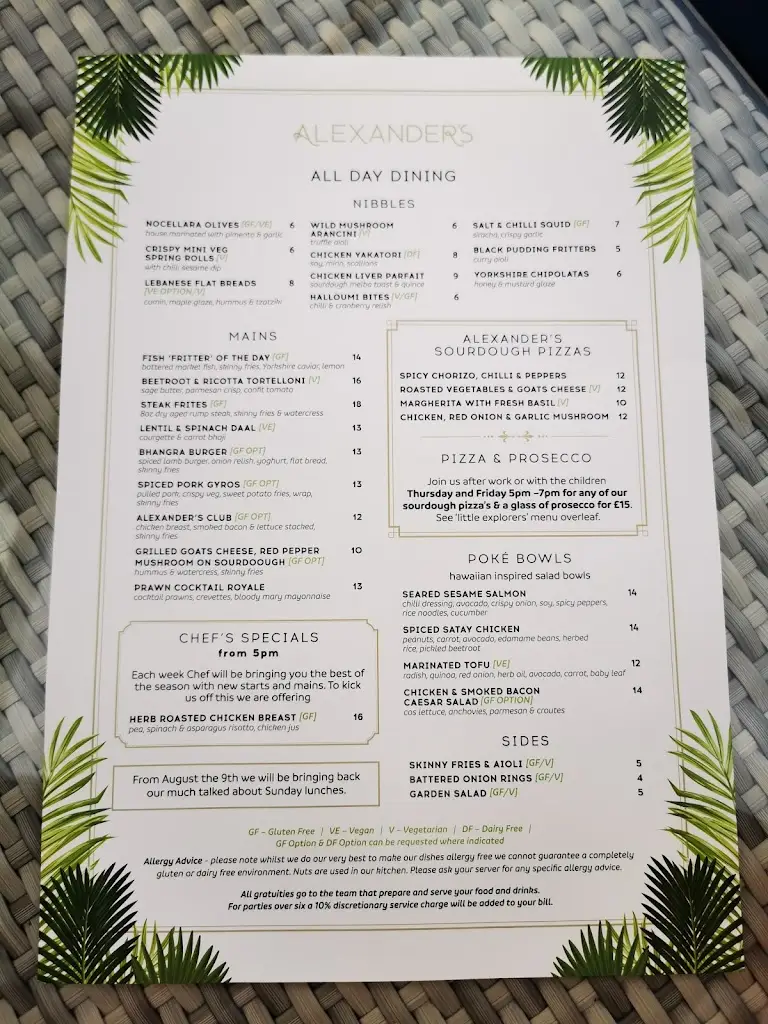 Menu_Alexander's Grand Café, Bar & Terrace_Embsay_image_2