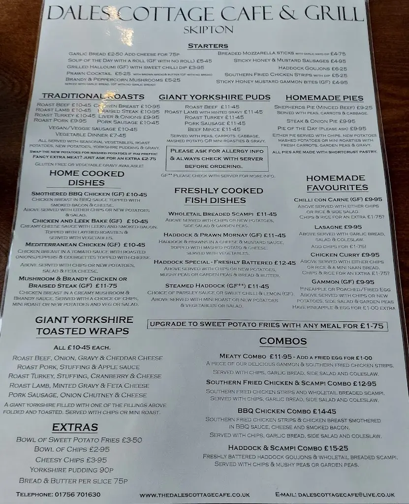 Menu_Dales Cottage Cafe & Grill_Embsay_immagine_1