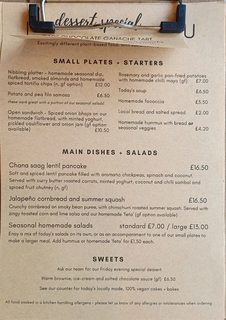 Menu_The Blonde Beet_Essendine_image_1