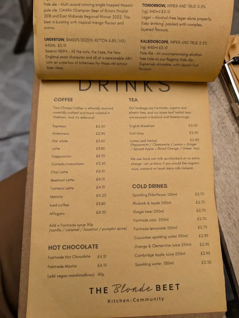 Menu_The Blonde Beet_Essendine_image_3