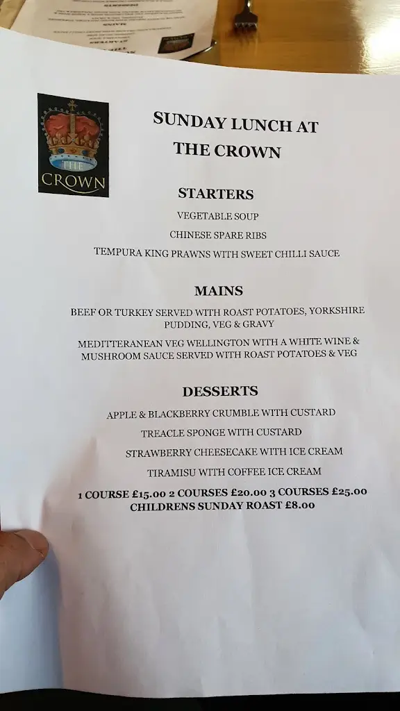 Menu_The Crown_Essendine_image_1