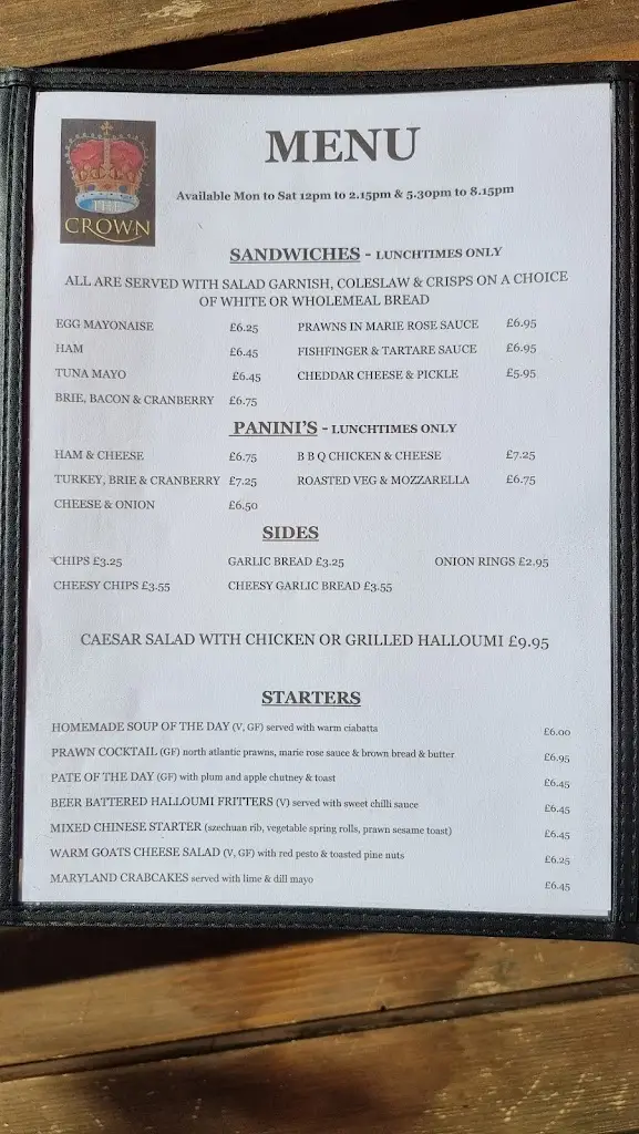 Menu_The Crown_Essendine_image_2