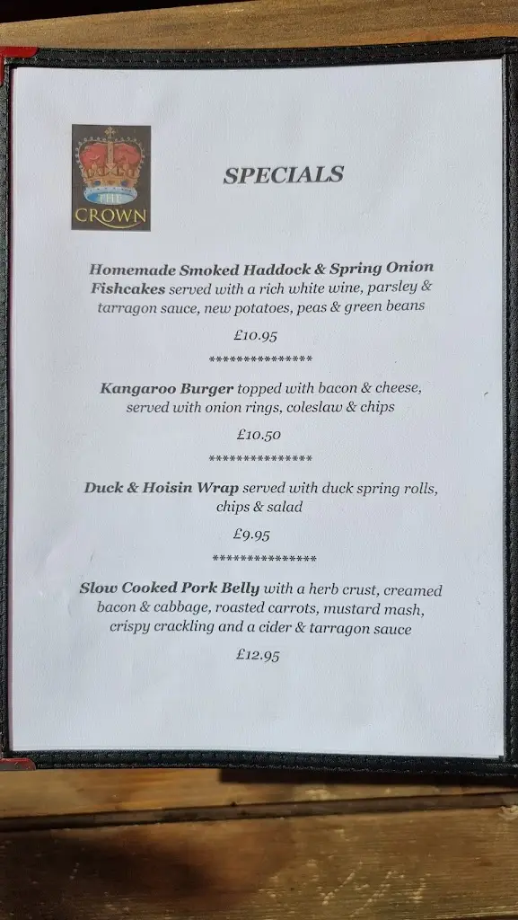 Menu_The Crown_Essendine_image_4