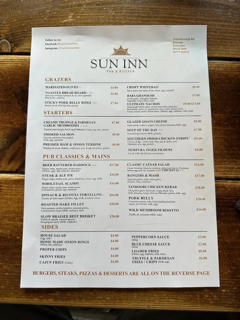 Menu_The Sun Inn Everton_Everton_immagine_3