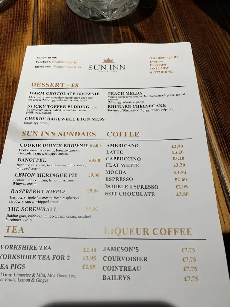 Menu_The Sun Inn Everton_Everton_immagine_4