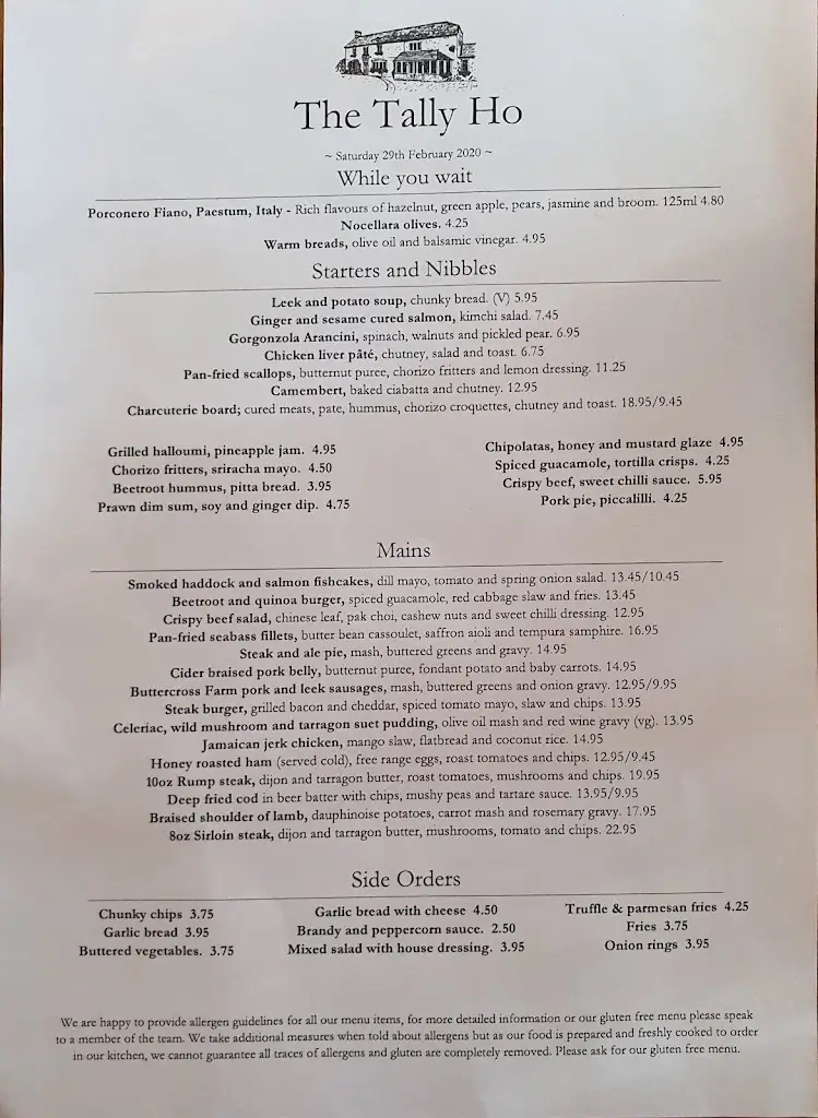 Menu_The Tally Ho_Eversley_image_3