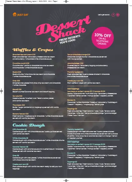 Menu_Dessert shack_Exhall_image_1